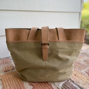 LL Bean Canvas & Leather Tote